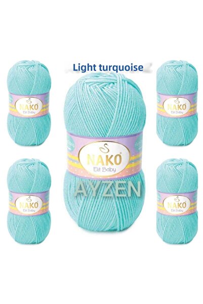 NAKO إيليت بيبي خيط الحياكة اليدوي 5 عبوات (100 جرام × 5 قطع)