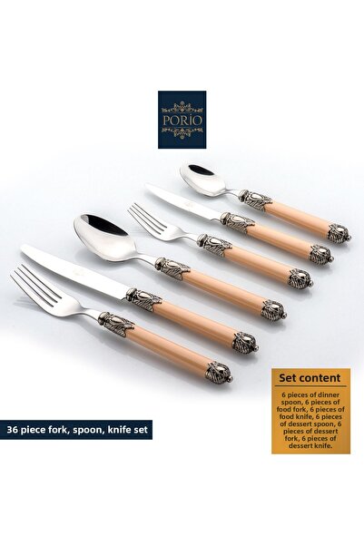Porio Stainless Steel 36 Piece 6-Person Cutlery Set Pr60-1009