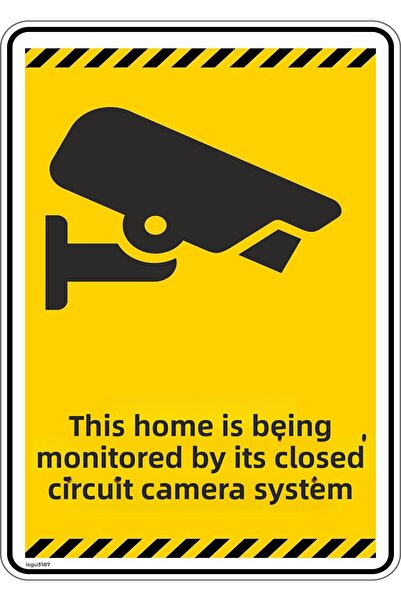 isgtabelam 15×20 سم/3 قطع/ملصق فوسفورليت/يتم مراقبة هذا المنزل بواسطة نظام كا...