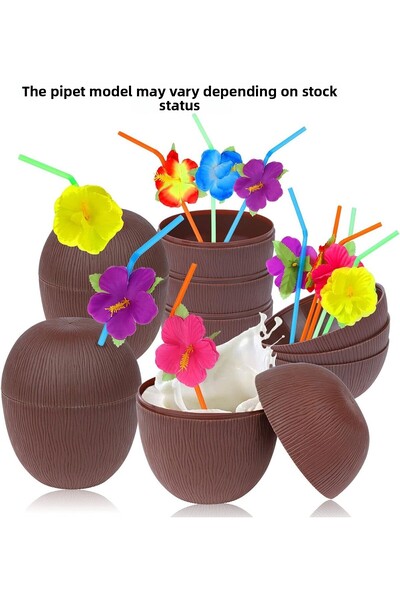 ZERO LAND SPTRNS Recipient pentru băuturi cu paie, nucă de cocos, Hawaii Luau...