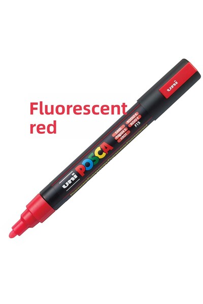 Uni Posca Fluorescent Red Marker - 5m (1.8-2.5mm) PC-5M