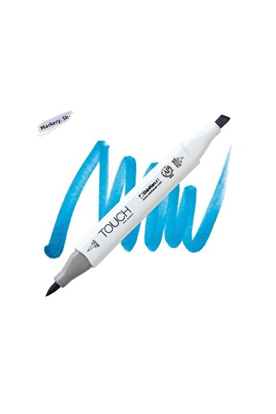 Shinhan Art Touch Twin Brush Pen : Double Sided Marker : B261 Primary Cyan