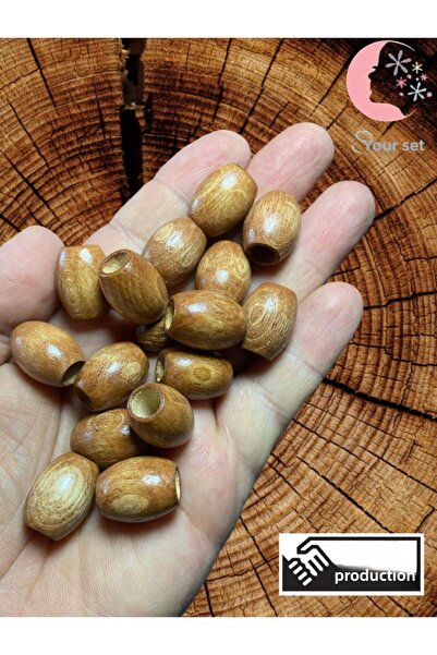 Selin خرز خشب بلوط بيضاوي 20 مم (50 قطعة)