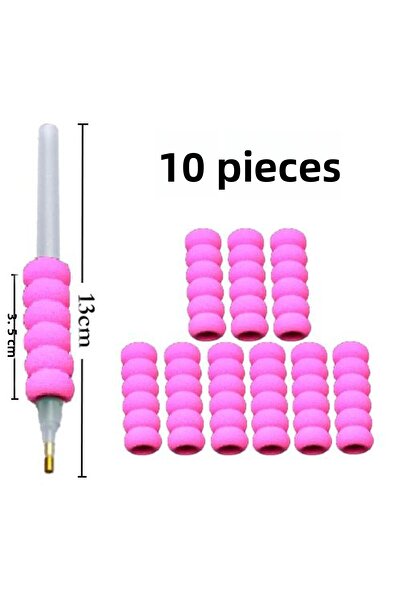 Movas Sanat إسفنجة لحمل القلم باللون الوردي مكونة من 10 قطع - طباعة فسيفساء م...