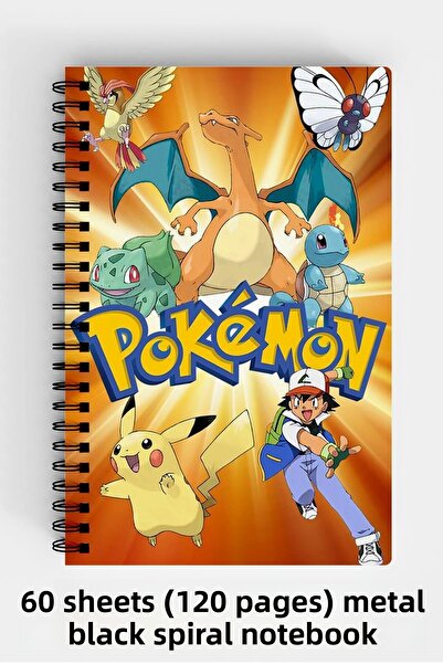 Anime Marketi بوكيمون ديزاين A5 دفتر بغلاف صلب حلزوني 120 ورقة