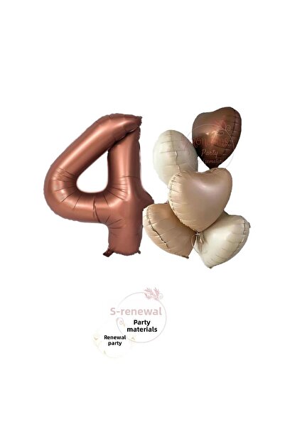 RÖNESANS PARTİ مجموعة بالونات من رقائق الفويل الخفيفة لعمر 4 سنوات مع الرقم 5...