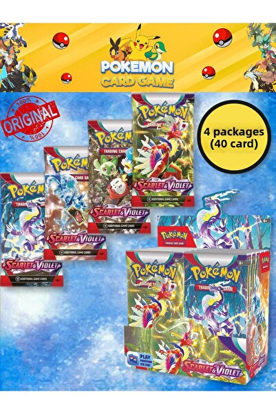 TOYFEST بوكيمون سكارليت آند فيوليت بوستر - 4 قطع من بطاقات رمز اللعبة الإنجلي...