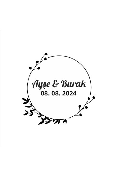 Reysa Tasarım Elegant Gold Color Wreath Tag Henna Engagement Wedding 3X3Cm Cu...