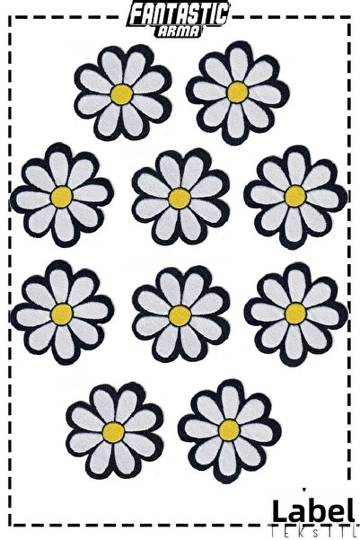 FANTASTIC ARMA Pachet de 10 - Model de plasture de armă de margaretă albă car...