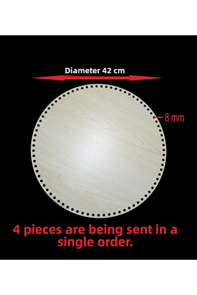 ASUDE HEDİYELİK Baza rotunda din lemn de 42 cm, 4 bucati, tava din bambus, pl...