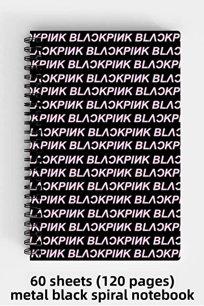 Anime Marketi Blackpink Written Design A5 Spiral Hard Cover Notebook 120 Sheets