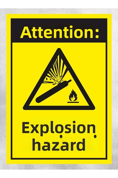 zafrakreklam Caution Explosion Danger - Warning Sign 24 X 34 cm Polycarbonate