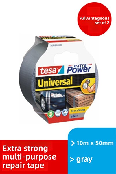 Tesa Suport universal pentru conducte extra Power, 10mx50mm, gri