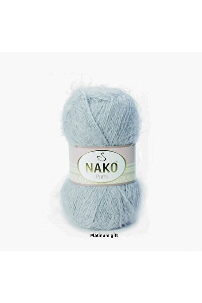 NAKO ( 5 قطع ) باريس 4229 خيوط محبوكة يدويًا باللون الأخضر المائي سترة صوفية قبعة صغيرة خيط وشاح سترة