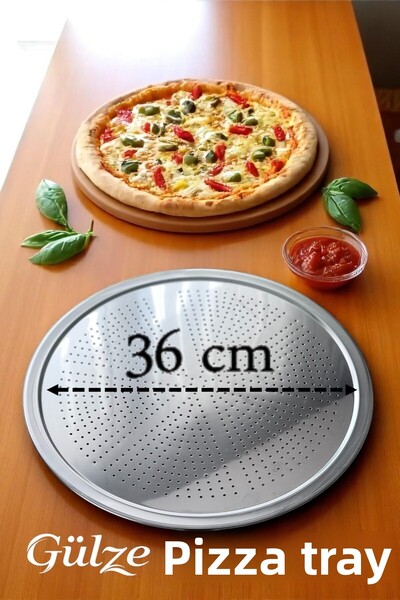 Maglor Stainless Steel Pizza-Pita-Lahmacun Tray / Baking and Presentation Tray (36 cm)