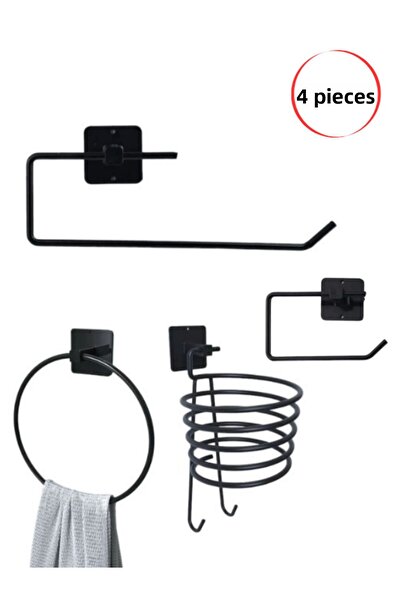 Parmeva طقم حمام مكون من 4 قطع حامل مناديل ورقية + حامل ورق تواليت + غطاء للش...