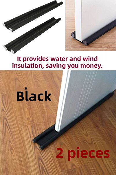 Ankaflex 2 Pieces Black Double-Sided Under-Door Wind Cold and Insect Preventing Thermal Insulation Sponge