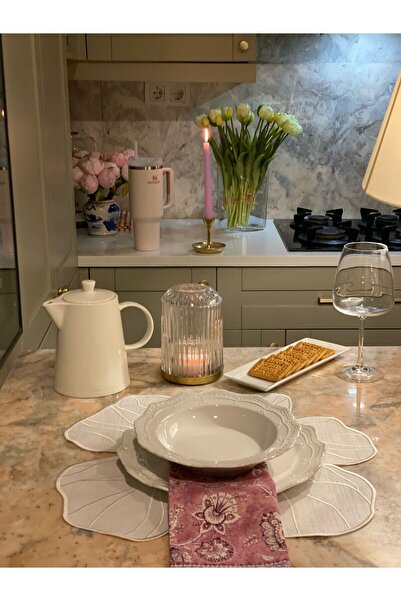 Dekordan House 2 قطعة سجادة مع تفاصيل مطرزة