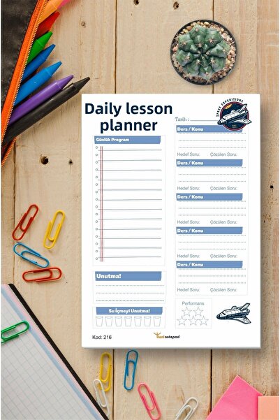 Tieni Blocnotes Planificator zilnic de cursuri, Planificator zilnic, 14x20cm,...