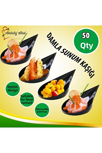 ecenplast ملعقة قطرة بلاستيكية سوداء