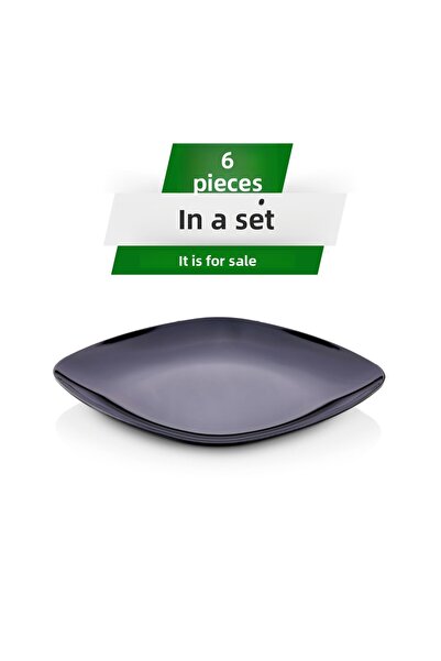 Alezy 166 Göreme Melamine Thermostar Square Serving Plate 21 cm Black