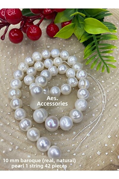 Aksesuar لؤلؤ باروكي 10 ملم (طبيعي، حقيقي)، لؤلؤ غير متبلور من الحجر الطبيعي