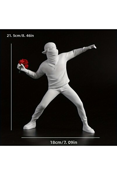 Choice قطعة واحدة من منحوتات بانكسي المصنوعة من الراتينج، تمثال قاذف الزهور، ...