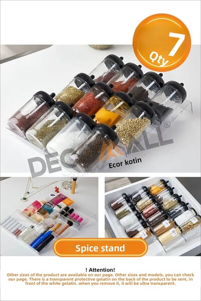 DECOMALL Dd X1 Pieces Plexiglass Transparent Stand Spice Rack Stand Drawer Or...