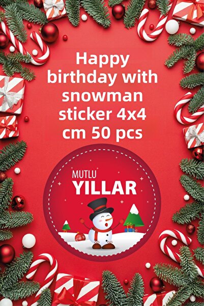 otuz9 reklam ملصق رجل الثلج بطابع رأس السنة الجديدة (ملصق)