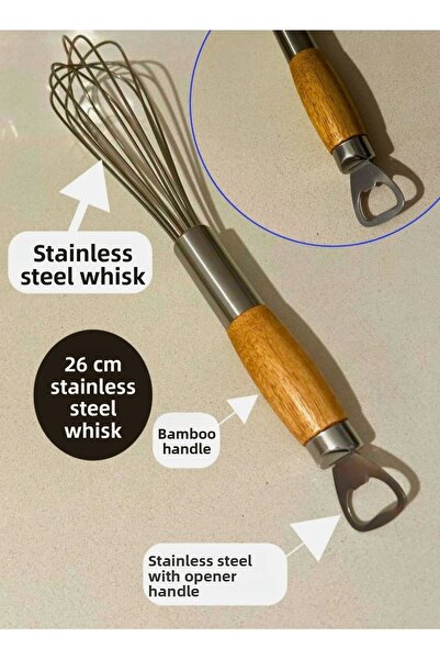 ATG مضرب سلكي سميك للغاية مع مقبض من الخيزران والفتحة