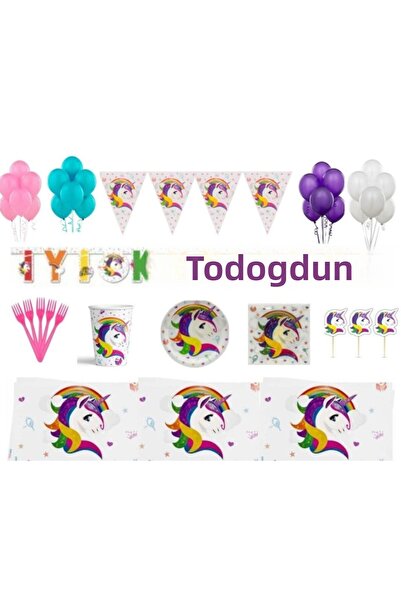 PartyGross Σετ για πάρτι γενεθλίων Unicorn με άδεια χρήσης για 8 άτομα