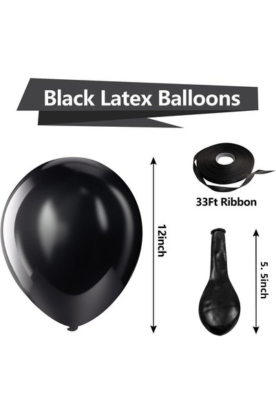 Home Zone 100 Pack 12 inch Round Helium Balloons for Black Themed