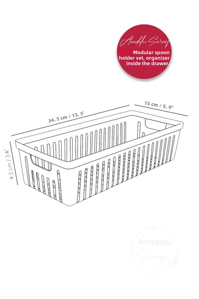 Anadolu Saray Set of 2 Modular Cutlery Holder Drawer Kitchen Organizer Organizer with Knife Scoop Spoon Fork Compartment
