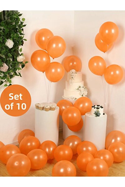 Bunloon بالون برتقالي معدني – ديكور حفلات مفعم بالحيوية واللمعان