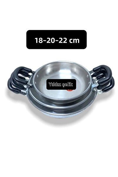 Yıldız çelik مقلاة زيت وصلصة بمقبض مزدوج من الألومنيوم 18-20-22 سم