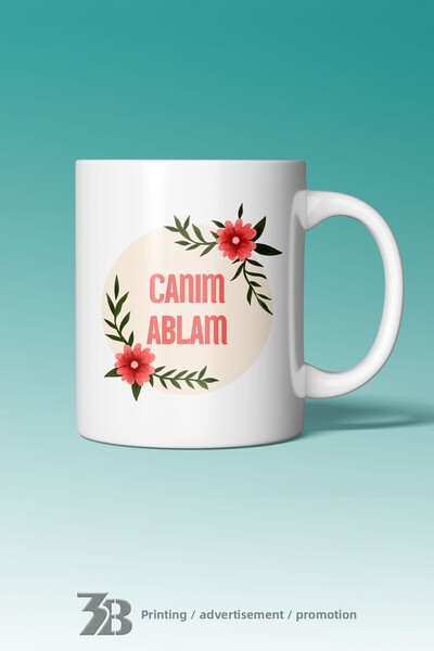 3B BASKI REKLAM PROMOSYON كوب بورسلين من سلسلة ماي كير براذر - 3bcnm01