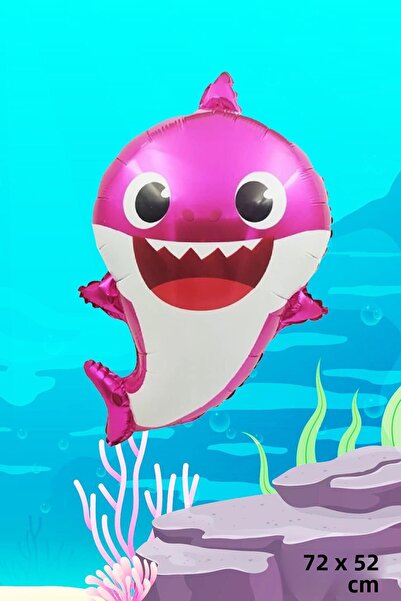 PEKSHOP بالون وردي لطيف على شكل سمكة قرش - تصميم سمكة قرش