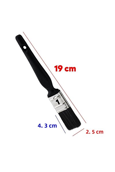 Badem10 Plastic Handle Oil Paint Brush No: 1 Painting Painter Brush Hobby Art Wall Metal Wood Painting