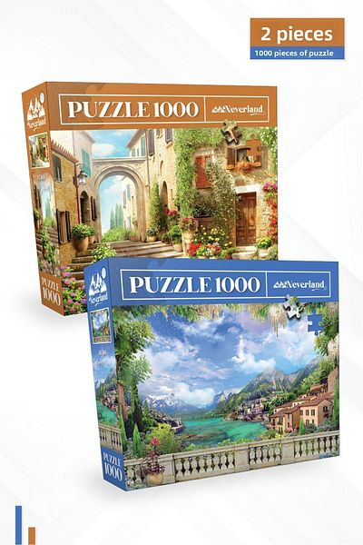 Neverland قطعتان من الألغاز المكونة من 1000 قطعة - مشهد الشارع والبحر القديم