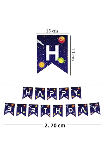 Kikajoy Space Alien Rocket Space Banner de la mulți ani