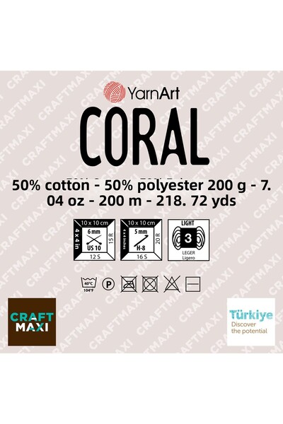 Yarnart CORAL - HAND KNITTED STRING YELLOW-1903