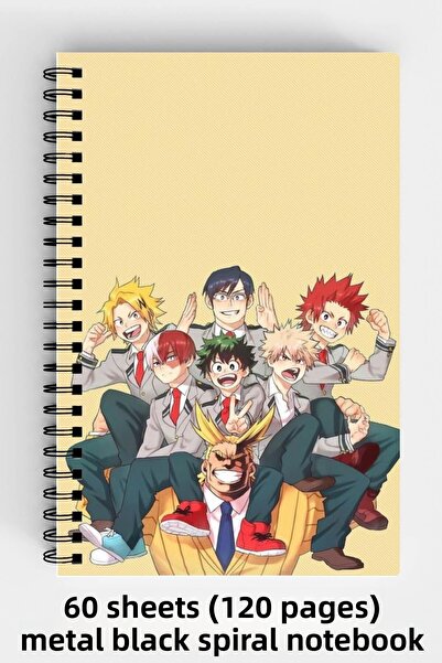 Anime Marketi My Hero Academia Designed A5 Spiral Hard Cover Notebook 120 Sheets