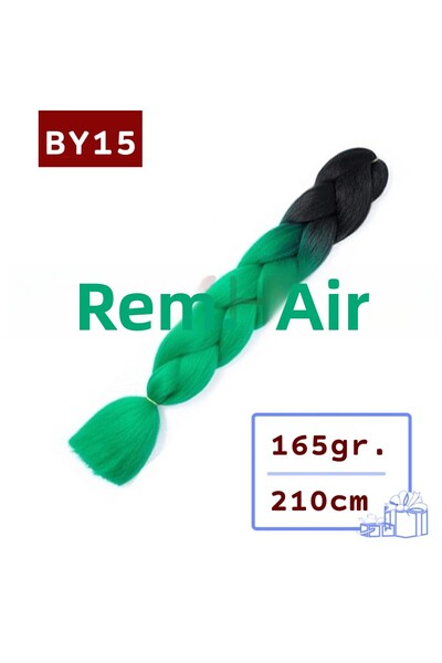 REMY HAİR شعر مجدول أفريقي - أسود أخضر بحري BY15 - 165 جرام