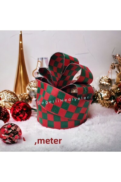 GÜLSEMALİ 4 METRI Panglică de Anul Nou cu dama roșie Ornament pentru cutie Pa...