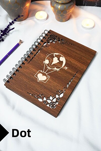 markcat دفتر ملاحظات على شكل بالون طائر مقاس A5 مع غطاء خشبي - دفتر ملاحظات م...