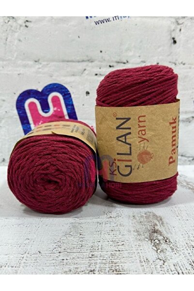 gilan Yarn Coton Macrame 250 Gr 190 Meters 1 Piece Claret Red