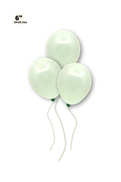 Huzur Party Store Small Mini Size Green Color Macaron Balloon 50 Pcs 6 Inch 15 Cm Party Balloon Soft Color Birthday Ornament