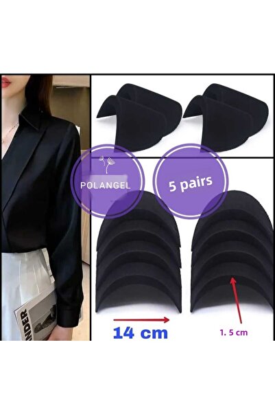 POLANGEL Μαύρο 5 ζευγάρια μαξιλαράκια ώμου - για πουκάμισο και βραδινό φόρεμα, 1,5 εκ.