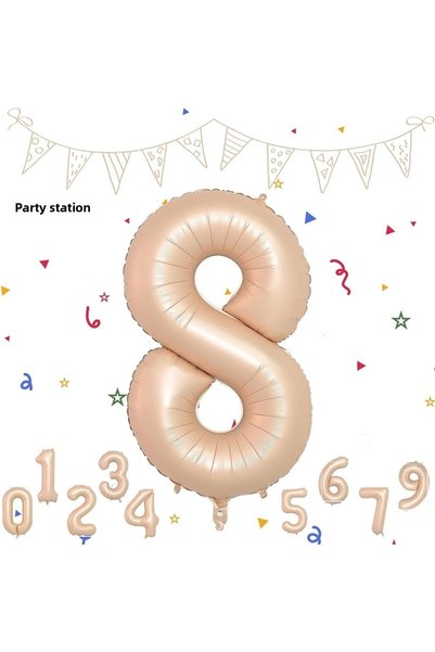 Parti Station Number Foil Balloon Skin Color Number Balloon 8 Years Balloon 1...