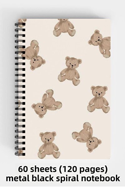 Anime Marketi Sweet Bear Themed A5 Spiral Hard Cover Notebook 120 Sheets